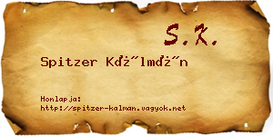 Spitzer Kálmán névjegykártya